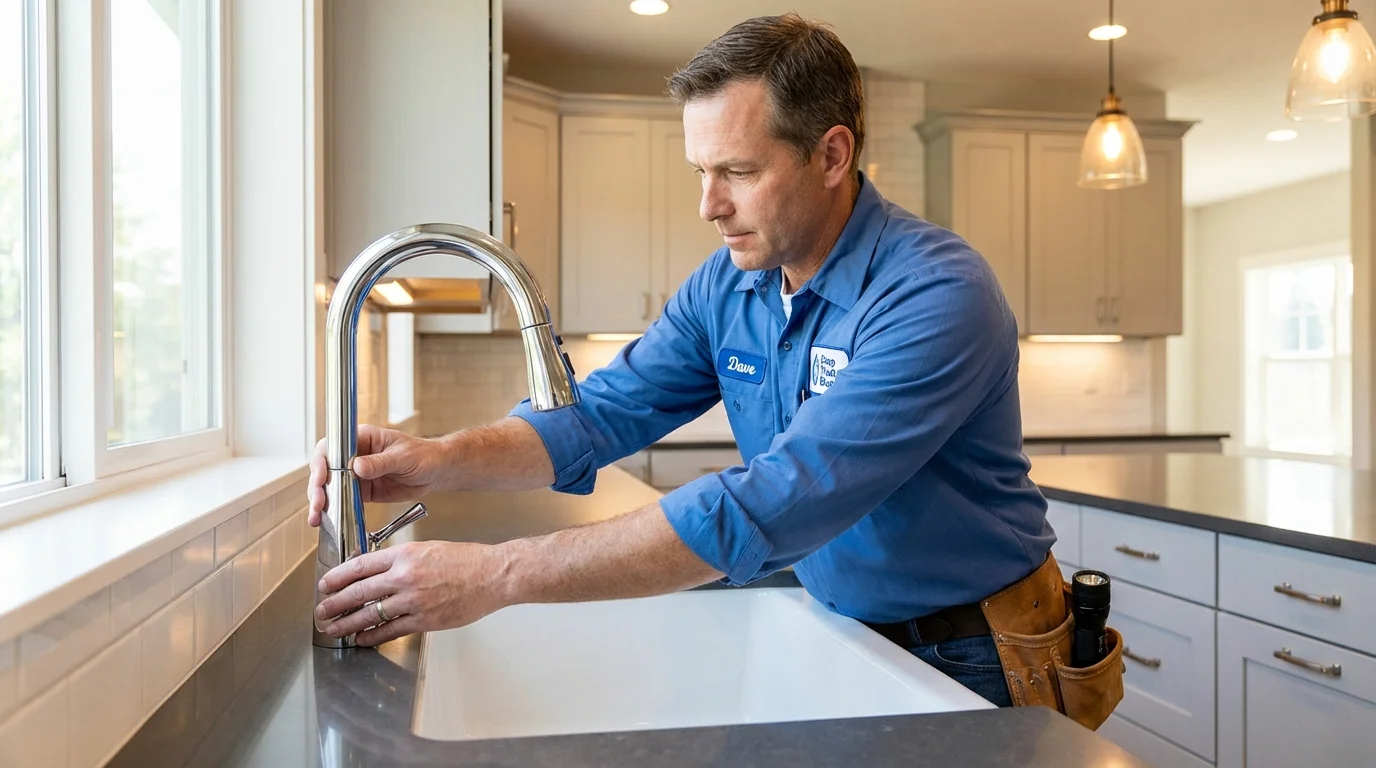 Kitchen faucet installation by Johns Plumbing LLC in Roanoke